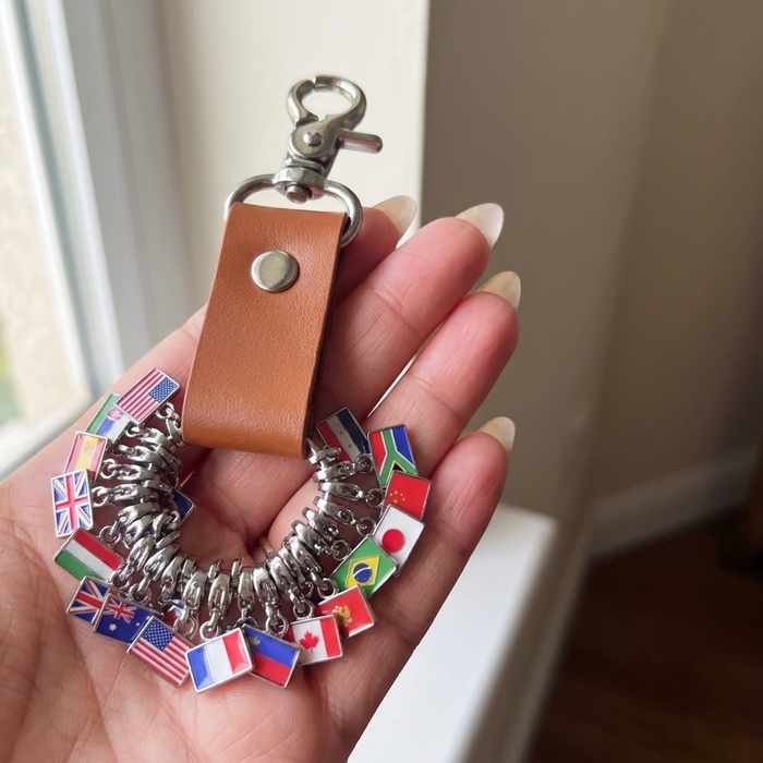 Silver on Brown Keychain
